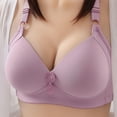 thumbnail image 1 of YWDJ Lounge Bras for Women Plus Size Back Closures Sleep Bras No Wires Comfy Bras Adjustable Straps Full Coverage Push up Wrap Lounge Bras Padded Plus Size Comfortable Bras Solid Bras Pink 95, 1 of 1