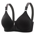 thumbnail image 1 of YWDJ Lounge Bras for Women Plus Size Closure in Back Bras No Wire Sleep Bras Wide Strap Full Coverage Push up Wrap Comfy Bras Padded Plus Size Comfort Bras Lounge Bras Black S, 1 of 2
