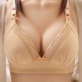 thumbnail image 1 of YWDJ Lounge Bras for Women Plus Size Closure in Back Bras Wirefree Sleep Bras Adjustable Straps Full Coverage Push up Wrap Comfy Bras Padded Comfort Wide Strap Bras Lounge Bras Beige S, 1 of 3