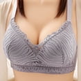 thumbnail image 1 of YWDJ Lounge Bras for Women Plus Size Closure in Back Bras Wireless Sleep Bras Adjustable Straps Full Coverage Push up Wrap Comfy Bras Padded Plus Size Lace Comfortable Bras Solid Bras Purple 36, 1 of 6