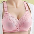 thumbnail image 1 of YWDJ Lounge Bras for Women Plus Size Closure in Back Comfortable Bras No Wires Bras Adjustable Straps Full Coverage Push up Hollow Bras Padded Plus Size Comfortable Bras Wrap Solid Bras Pink XL, 1 of 5