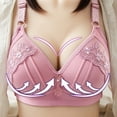thumbnail image 1 of YWDJ Lounge Bras for Women Plus Size Closure in Back Lounge Bras Wireless Comfortable Bras Adjustable Straps Half Cup Push up Wrap Bras Padded Plus Size Lace Bras Sleep Bras Red L, 1 of 4