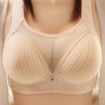thumbnail image 1 of YWDJ Lounge Bras for Women Plus Size Comfy Bras No Underwire Lounge Bras Adjustable Straps Half Cup Push up Wrap Comfortable Bras Padded Lace Comfort Bras Bras Beige S, 1 of 3