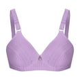 thumbnail image 1 of YWDJ Lounge Bras for Women Plus Size Comfy Bras Wireless Lounge Bras Adjustable Straps Half Cup Push up Wrap Comfortable Bras Padded Comfortable Bras Bras Purple L, 1 of 4