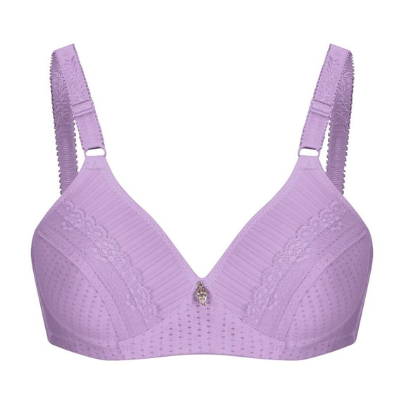 YWDJ Lounge Bras for Women Plus Size Comfy Bras Wireless Lounge Bras Adjustable Straps Half Cup Push up Wrap Comfortable Bras Padded Comfortable Bras Bras Purple L