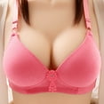 thumbnail image 1 of YWDJ Lounge Bras for Women Plus Size Front Closure Sleep Bras No Underwire Comfy Bras Adjustable Straps Full Coverage Push up Hollow Lounge Bras Padded Comfortable Bras Wrap Solid Bras Pink XL, 1 of 3