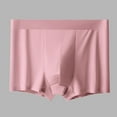 thumbnail image 1 of YWDJ Mens Boxer Briefs Cotton Plus Size Breathable Lightweight No Show Mid-waist Breathable Crotch Mens Shorts Trendy Milk Silk Comfort Shorts Pink XL, 1 of 5