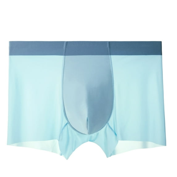 YWDJ Mens Boxer Briefs Plus Size Breathable Lightweight No Show Men’s Breathe Underwear Separation Scrotum Physiological Underpants Navy 2XL