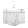 thumbnail image 1 of YWDJ Mens Boyshorts Underwear Breathable Lightweight No Show Men Casual Fashion Solid Sexy Underwear Mesh Striped Breathable Hip Shorts White M, 1 of 3