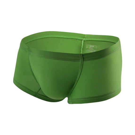 YWDJ Mens Boyshorts Underwear Breathable Lightweight No Show Ice Silk Thin Style Traceless Boxers Business Breathable Mens Summer Comfortable Boxers Green M