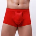 thumbnail image 1 of YWDJ Mens Boyshorts Underwear Lightweight No Show Mens Color Briefs Fashion Underwear Personalized Mid-waist Hoop Panties Buttock Covering Briefs Red S, 1 of 9