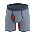 thumbnail image 1 of YWDJ Mens Boyshorts Underwear Plus Size Cotton Lightweight No Show Mens Striped Underwear Low Waisted Sexy and Funny Mesh Boxer Underwear Briefs Pants Light Blue M, 1 of 3