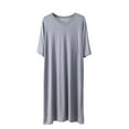 thumbnail image 1 of YWDJ Mens Robes Plus Size Gray Short Length Lightweight Solid Cotton Short Sleeve Pajamas XL, 1 of 7