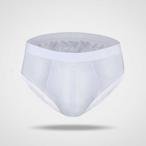 YWDJ Mens Thongs Cotton Plus Size Lightweight No Show Men's Cotton Underwear Sexy Knitting Mid Waist Briefs White XL