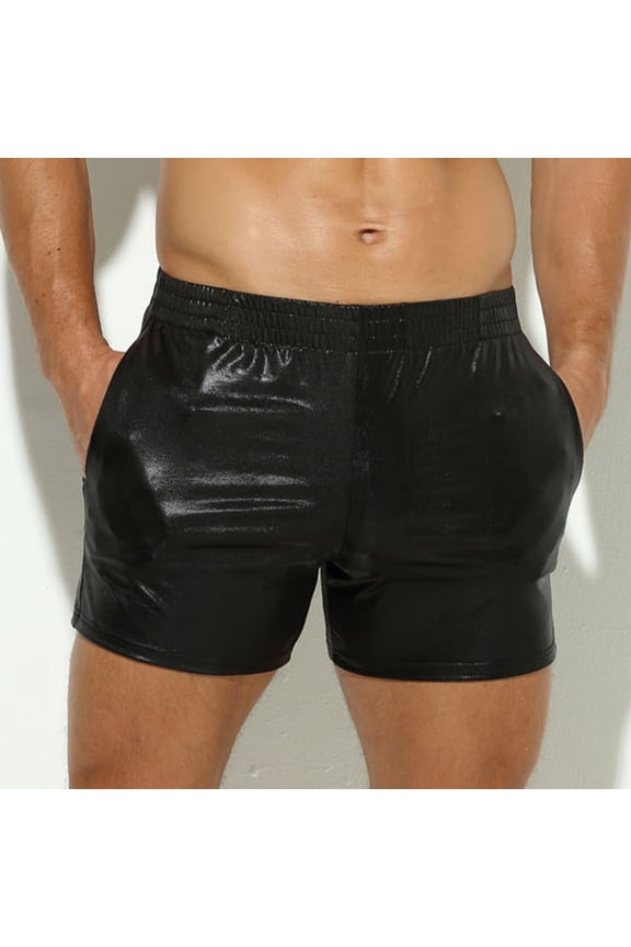 YWDJ Mens Underwear Boyshorts Lightweight No Show Mens Color Briefs Fashion Underwear Personalized Mid-waist Hoop Panties Buttock Covering Briefs Black L