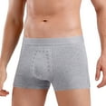 thumbnail image 1 of YWDJ Mens Underwear Boyshorts Plus Size Cotton Lightweight No Show Solid Men Briefs Comfortable Cotton Middle Waist Panties Briefs Gray L, 1 of 8
