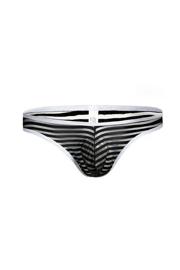 YWDJ Mens Underwear Cheeky Breathable Lightweight No Show Men's Fashion Boxer Shorts Mesh Breathable Sexy Underpants Black M