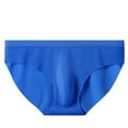thumbnail image 1 of YWDJ Mens Underwear Men Solid Color Ice Silk Seamless One Piece Briefs Blue L, 1 of 3