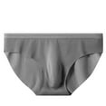 thumbnail image 1 of YWDJ Mens Underwear Men Solid Color Ice Silk Seamless One Piece Briefs Gray XL, 1 of 3