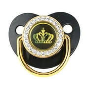 YWDJ Newborn Weaning Pacifier Silicone Clip Silicone Pacifier Infant Pacifier Black M