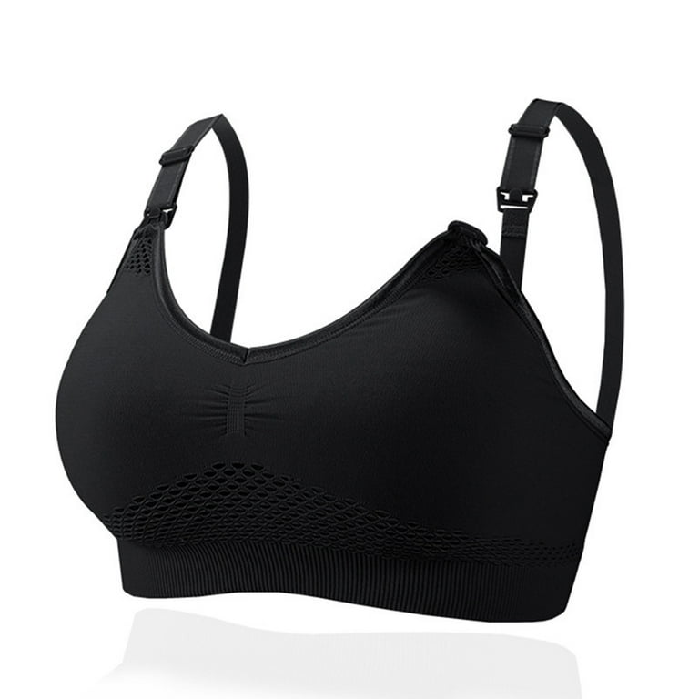 YWDJ Nursing Bras for Breastfeeding Push Up No Underwire Front Closure  Front Clip Zip Snap Maternity Front Close for Sagging Breasts Seamless  Hands Free Breast Pump Pregnant Breastfeeding Black L 