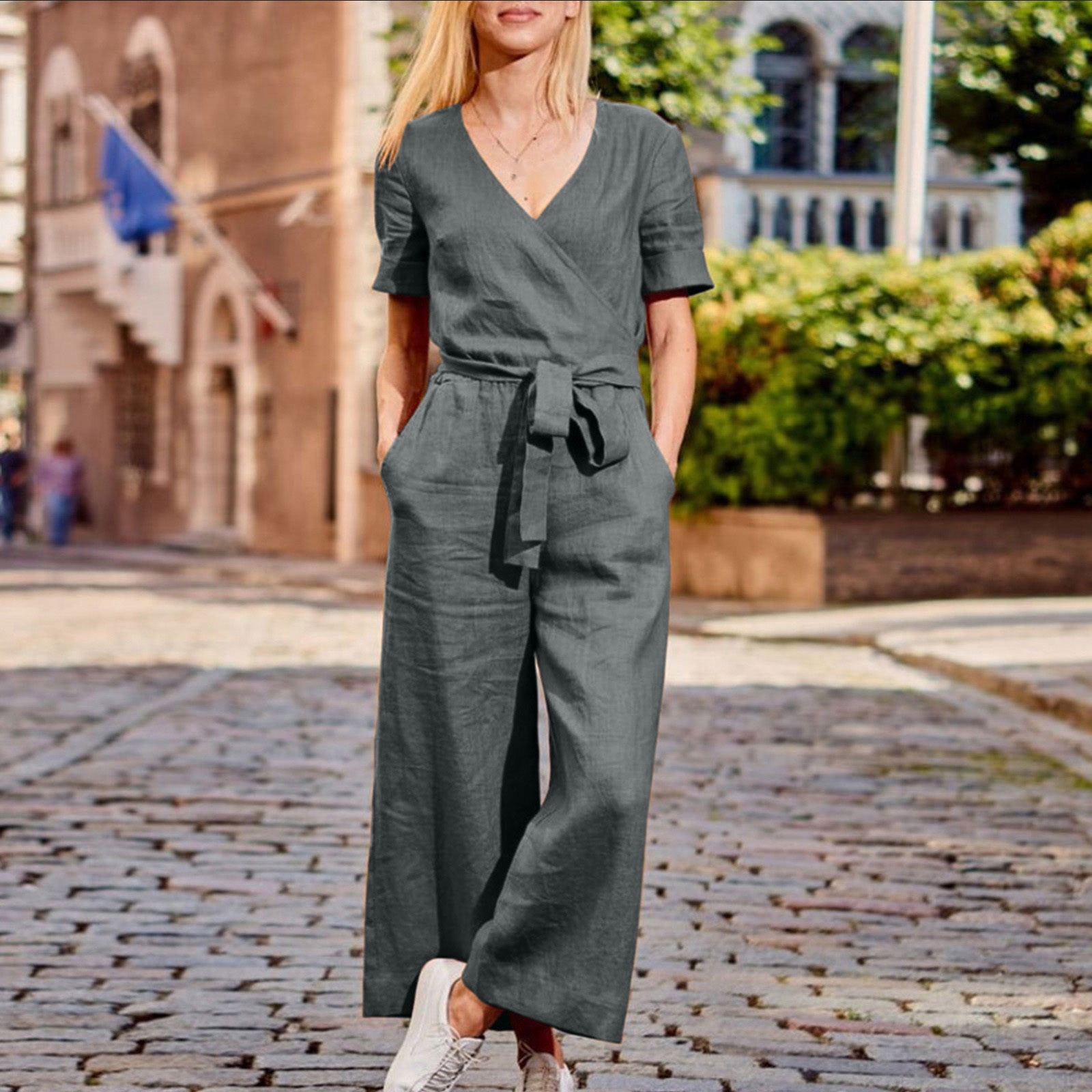 Relaxed linen cheap jumpsuit