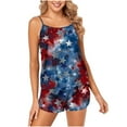thumbnail image 1 of YWDJ Pajama Shorts 4th of July Lace Lightweight Plus Size Sleeveless Tank Tops 2 Piece Shorts Loungewear 2XL Blue, 1 of 5