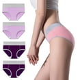 thumbnail image 1 of YWDJ Panties for Women 4 Pack Plus Size Cotton Lightweight High Waist No Show 4PCLarge Seamless Cotton High Waist Briefs Hip Lifting Underpants Multicolor 2XL, 1 of 4