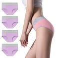 thumbnail image 1 of YWDJ Panties for Women 4 Pack Plus Size Cotton Lightweight High Waist No Show 4PCLarge Seamless Cotton High Waist Briefs Hip Lifting Underpants Purple 2XL, 1 of 3