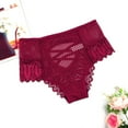 thumbnail image 1 of YWDJ Panties for Women Lace Lightweight High Waist No Show Lingerie G-string Lace Briefs Underwear Panties T String Thongs Knick Wine M, 1 of 5