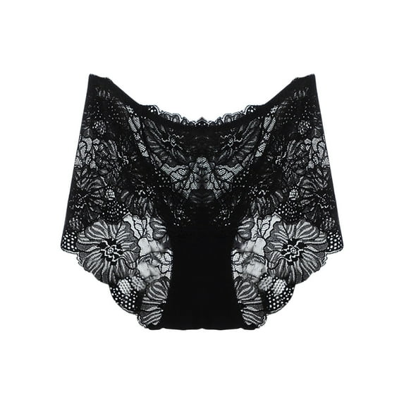 YWDJ Panties for Women Lace Lightweight No Show Sexy Lace Underwear Lingerie Thongs Panties Ladies Hollow Out Underwear Black XL