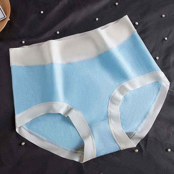 YWDJ Panties for Women Plus Size Cotton Lightweight No Show Oversized Comfortable Cotton Underwear Blue 3XL