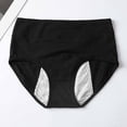 thumbnail image 1 of YWDJ Period Panties Plus Size High Waisted Cotton Breathable Lightweight No Show Sexy Fashionable Classic High Waisted Breathable and Seductive Solid Color Underwear Black 2XL, 1 of 3