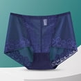 thumbnail image 1 of YWDJ Period Underwear for Women Breathable Lace Lightweight High Waist No Show Solid Color High Waisted Mesh Breathable and Sexy Lace Hollow Underwear Panties Blue L, 1 of 3