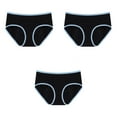 thumbnail image 1 of YWDJ Period Underwear for Women Briefs 3 Pack Plus Size Cotton Breathable Lightweight High Waist Underwear With High Capacity Breathable Leak Proof Medium Low Waisted Cotton Underwear Light Blue 4XL, 1 of 4