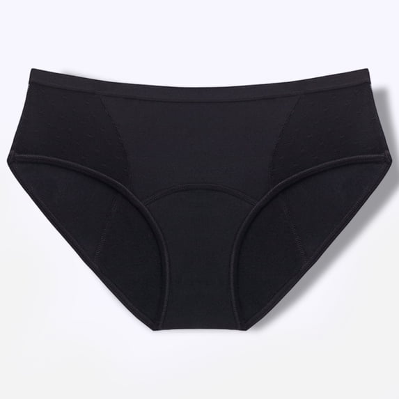 YWDJ Period Underwear for Women Briefs Cotton Lightweight No Show Solid Color Sexy Mesh Leak Proof Physiological Menstrual Underwear Black M