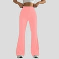 thumbnail image 1 of YWDJ Pink Flare Leggings for Women Non See Through Plus Size Gym Leggings Full Length Summer Pants Curvy Casual Long Flare Vacation Pants Pull on Solid Yoga Lightweight XL Breathable Beach Pants, 1 of 6