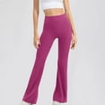 thumbnail image 1 of YWDJ Pink Yoga Pants Women Flare High Waisted Workout Pants Full Length Curvy Casual Long Bootcut Workout Pants for Work out Pull on Solid Lightweight Comfortable S Breathable Butt Lift Gym Clothes, 1 of 8