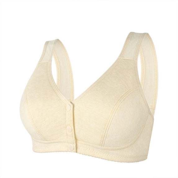 YWDJ Plus Size Everyday Bras for Women Full Coverage Soft Push up Wirefree Comfort Straps Support Bralette Breathable Soft Bra for All Shapes Sagging Breasts Beige L