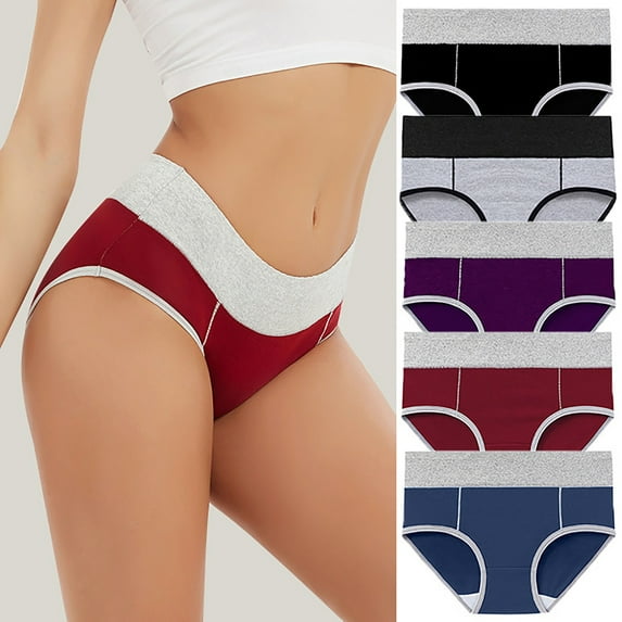 YWDJ Plus Size Panties 5 Pack Cotton Lightweight High Waist No Show 5PCLarge Seamless Cotton High Waist Briefs Hip Lifting Underpants Multicolor XL