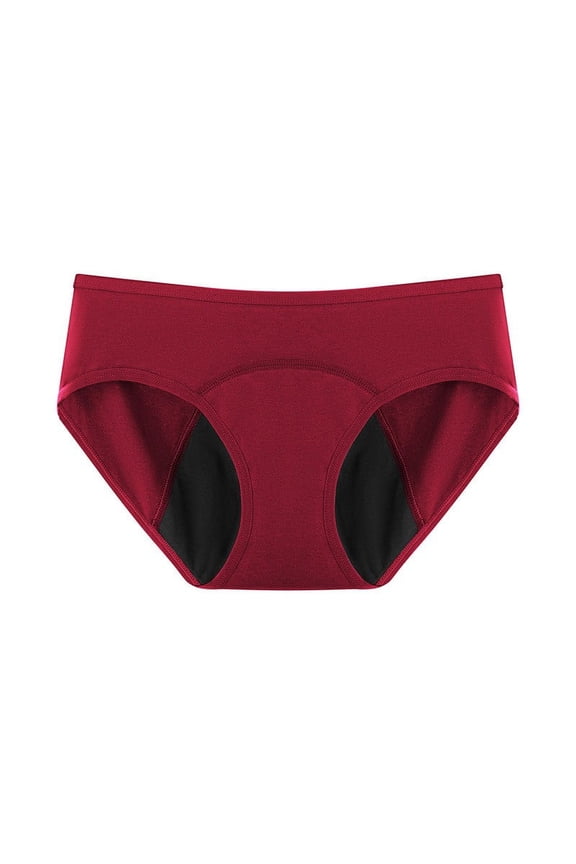 YWDJ Plus Size Panties Cotton Breathable Lightweight High Waist Physiological Underwear With High Absorption Capacity Breathable and Leak Proof Medium and Low Waisted Cotton Underwear Wine 3XL