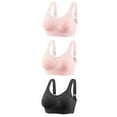 thumbnail image 1 of YWDJ Plus Size Strapless Bras for Women 3 Pack Lounge Bras Wirefree Nursing Bras Adjustable Straps Full Coverage Bras Push up Wrap Sleep Bras Padded Comfortable Solid Breastfeeding Bras Pink S, 1 of 3