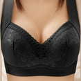 thumbnail image 1 of YWDJ Plus Size Strapless Bras for Women Back Closures Comfortable Bras No Wires Bras Wide Strap Full Coverage Push up Wrap Sleep Bras Padded Comfortable Bras Solid Comfy Bras Black 2XL, 1 of 3