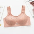 thumbnail image 1 of YWDJ Plus Size Strapless Bras for Women Back Closures Comfy Bras No Underwire Lounge Bras Wide Strap Half Cup Push up Wrap Comfortable Bras Padded Comfort Bras Button Bras Orange L, 1 of 4
