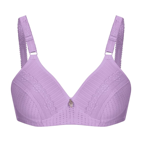 YWDJ Plus Size Strapless Bras for Women Bras No Wire Sleep Bras Adjustable Straps Half Cup Push up Wrap Comfy Bras Padded Comfortable Bras Lounge Bras Purple S