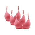 thumbnail image 1 of YWDJ Push up Bras for Women 3 Pack Closure in Back Lounge Bras No Wire Comfortable Bras Adjustable Straps Half Cup Wrap Bras Padded Comfy Bras Sleep Bras Red S, 1 of 7