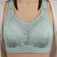 thumbnail image 1 of YWDJ Push up Bras for Women Back Closures Bras Wireless Sleep Bras Adjustable Straps Half Cup Hollow Comfy Bras Padded Plus Size Comfortable Wide Strap Bras Wrap Lounge Bras Green M, 1 of 3