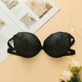 thumbnail image 1 of YWDJ Push up Bras for Women Closure in Back Bras Underwire Sleep Bras Adjustable Straps Half Cup Wrap Comfy Bras Padded Lace Bras Solid Lounge Bras Black L, 1 of 9