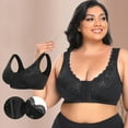 thumbnail image 1 of YWDJ Push up Bras for Women Front Close Comfy Bras Wireless Lounge Bras Adjustable Straps Full Coverage Wrap Comfortable Bras Padded Plus Size Lace Comfy Bras Bras Black S, 1 of 9