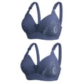 thumbnail image 1 of YWDJ Push up Bras for Women Plus Size 2 Pack Bras No Underwire Sleep Bras Adjustable Straps Half Cup Wrap Comfy Bras Padded Plus Size Comfortable Bras Lounge Bras Gray 3XL, 1 of 2